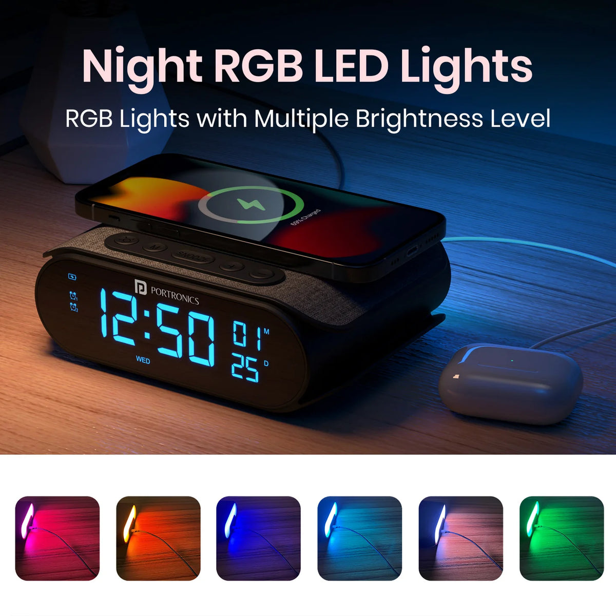 VoltClock 15W Wireless Charger Alarm Clock