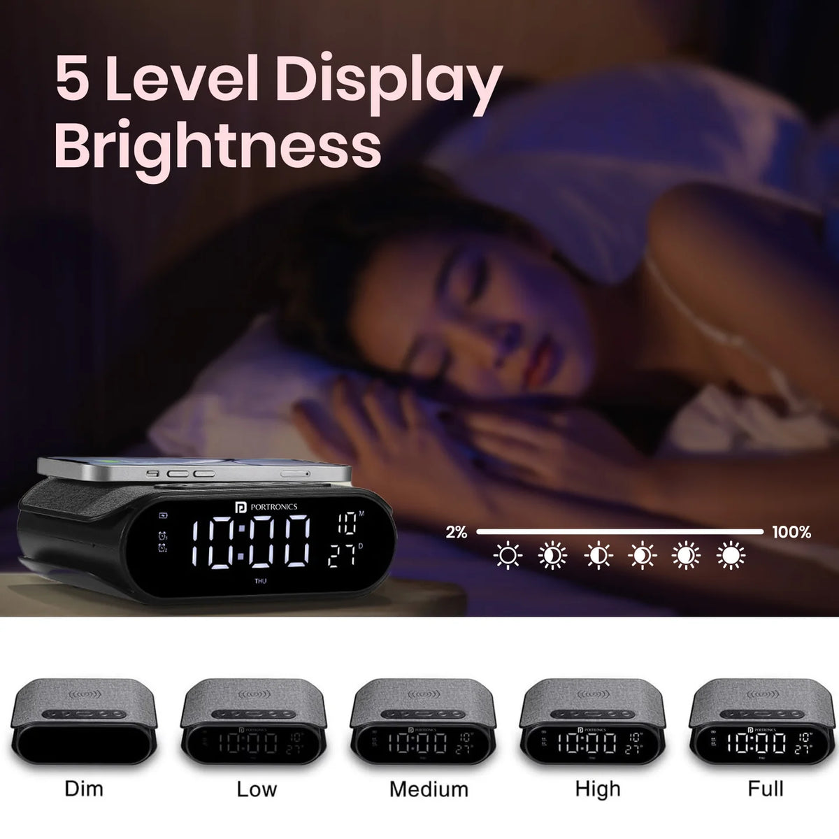 VoltClock 15W Wireless Charger Alarm Clock