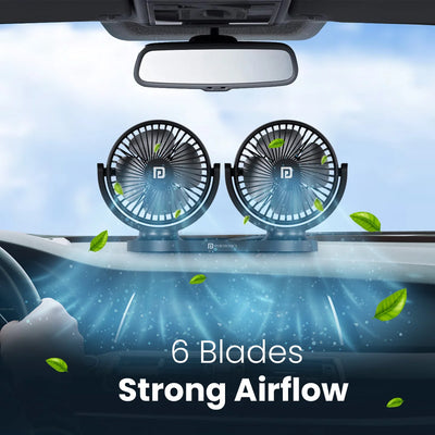 Twin Cool Dual Head USB Car Fan