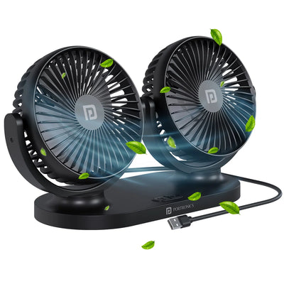 Twin Cool Dual Head USB Car Fan
