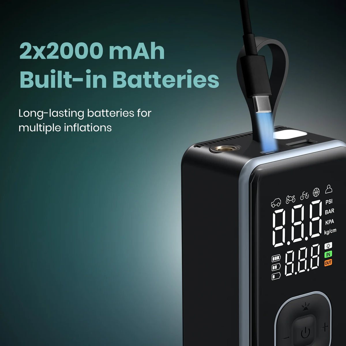 Vayu 8.0 150 PSI Portable Tyre Inflator