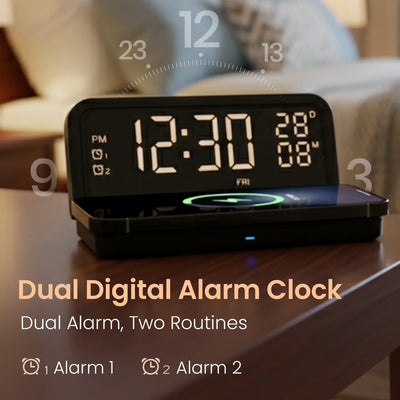 Freedom 4E 15W Wireless Charger Alarm Clock