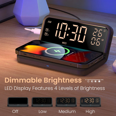 Freedom 4E 15W Wireless Charger Alarm Clock
