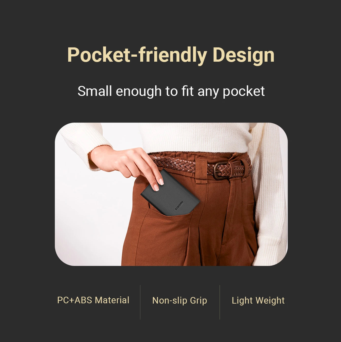 10000mAh 33W Pocket Power Bank #color_black