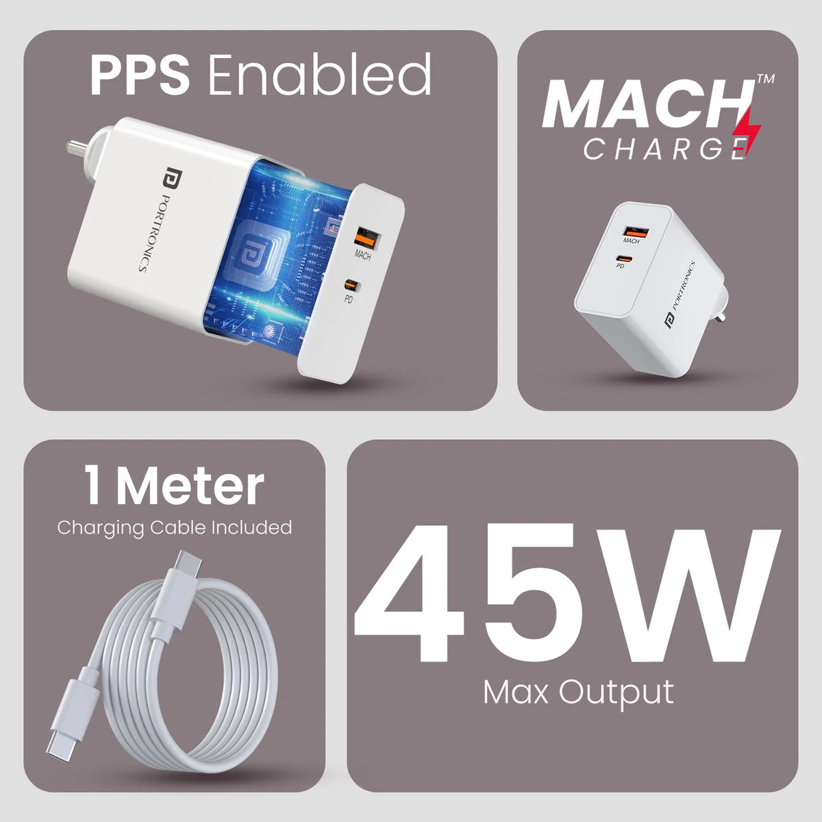 Adapto 45B 45W Dual Port Fast Charger